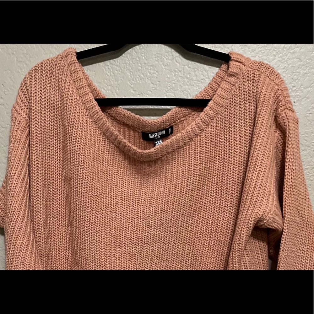 Missguided off the shoulder knit sweater dress